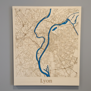 Tableau ville personnalisée - exemple sur mur de salon